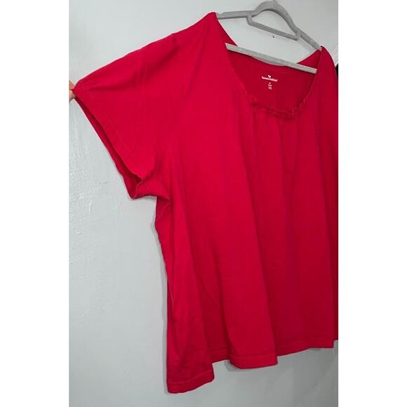 Woman Within Plus Size 6X Red Tee Shirt Basic Everyday Americana Patriotic - Picture 2 of 9